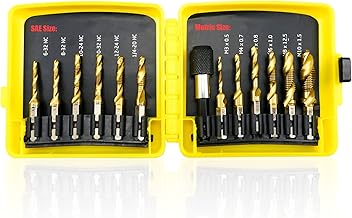 TIKSCIENCE Drill and Tap Set Titanium Combination Drill Tap Fit for Screw Thread Drilling Tapping Deburring - Image 1