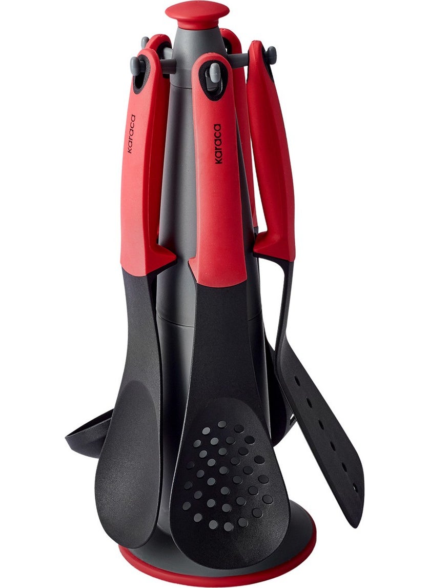 Karaca Dave Red 6 Piece Serving Set with Stand  - Image 2