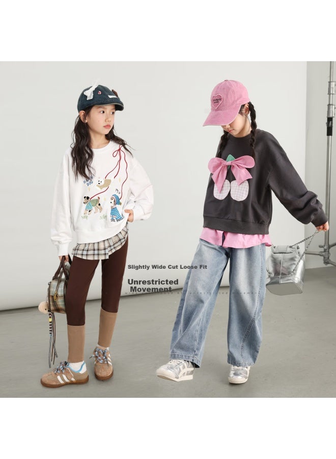 Luson Chen Dazhu Girls' Autumn Sweatshirt New Spring And Autumn Fake Two-piece Children's Autumn Top - Image 2