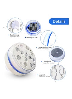 KASTWAVE Submersible LED Lights with Remote RF(164ft), Full Waterproof Pool Lights, Underwater Pool Led Light, Inground Pool with Magnets, Suction Cups for Ponds(2PCS)…  - Image 2