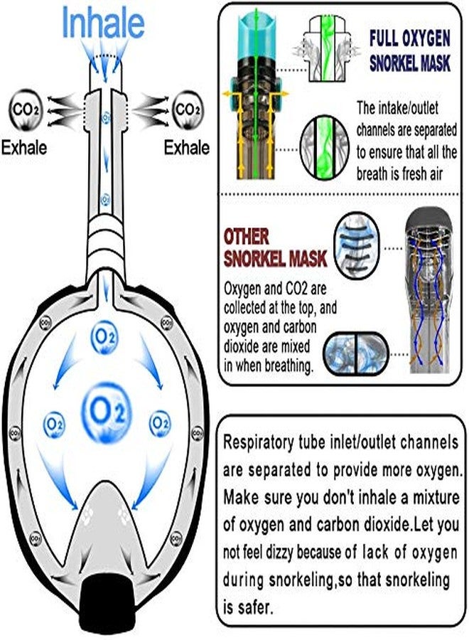 TRAY Full Face Snorkel Masks,【2021 NEWST】 Ultralight Anti Fog & Anti Leak Snorkeling Mask, Panoramic 180° View Upgraded Dive Mask with Safe Breathing Dry Top System(S/M) - Image 4