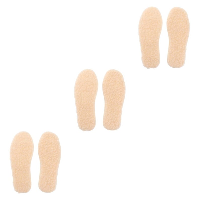 3 Pairs Boys Girls Warm Fleece Insoles Breathable Shoe Pads Imitation Lamb Hair Design - Image 2