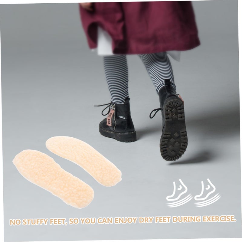 3 Pairs Boys Girls Warm Fleece Insoles Breathable Shoe Pads Imitation Lamb Hair Design - Image 4