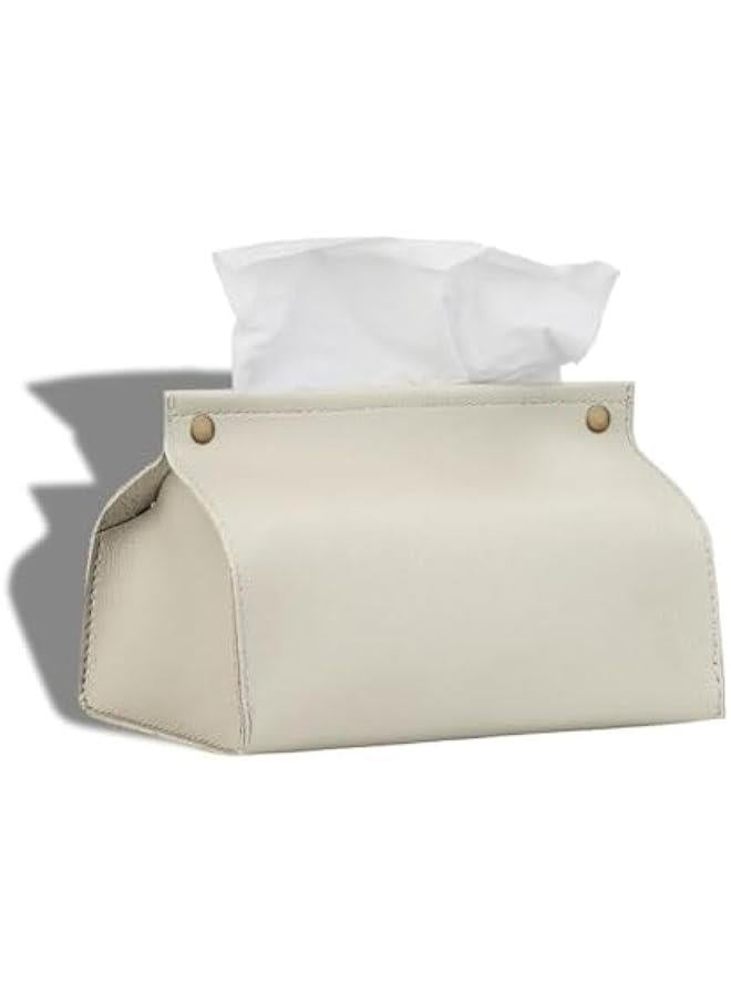 TRASSLE Tissue Box Holder,PU Leather Rectangular Tissue Box Cover Holder Organizer for Bathroom Home Living Room, Bedroom,Kitchen and car  - Image 1