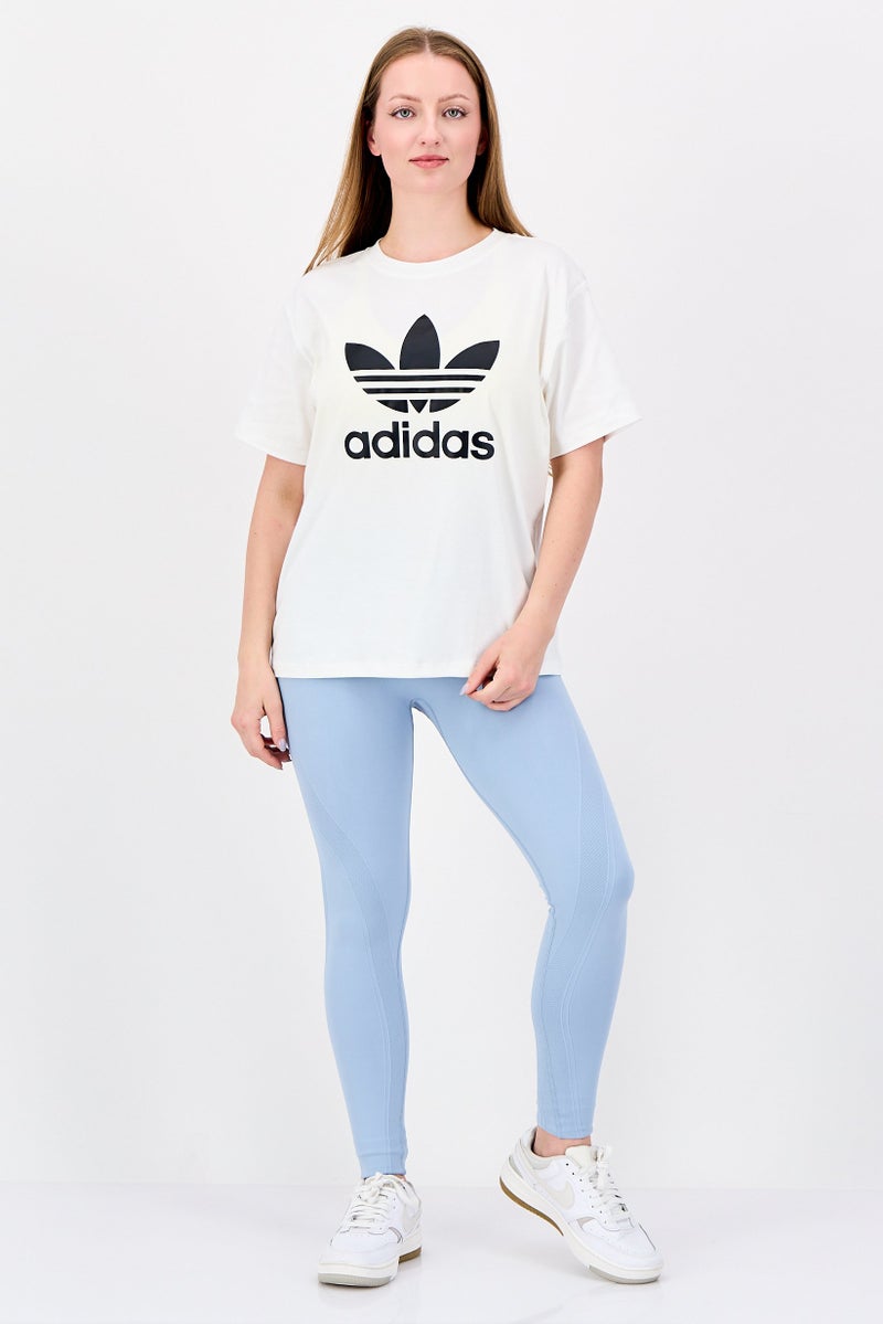 adidas Originals Women Sportswear Fit Short Sleeve Outdoor T-Shirt, White - Image 4