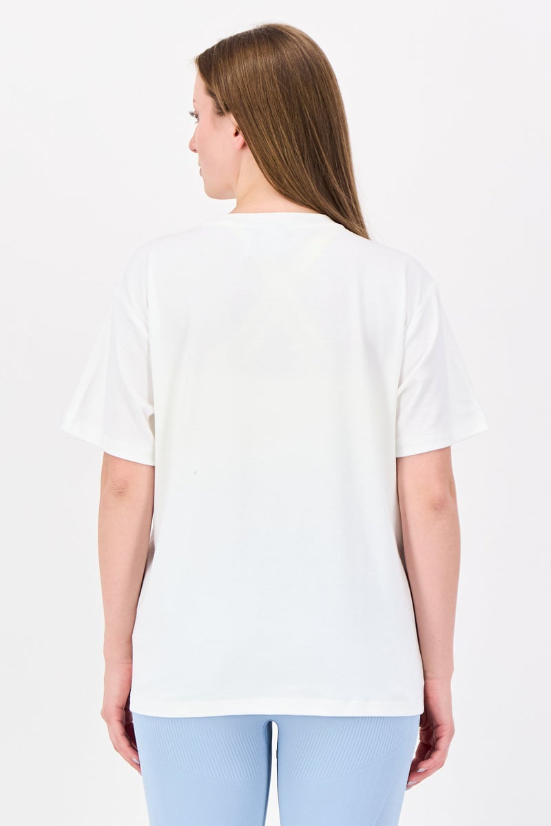 adidas Originals Women Sportswear Fit Short Sleeve Outdoor T-Shirt, White - Image 3