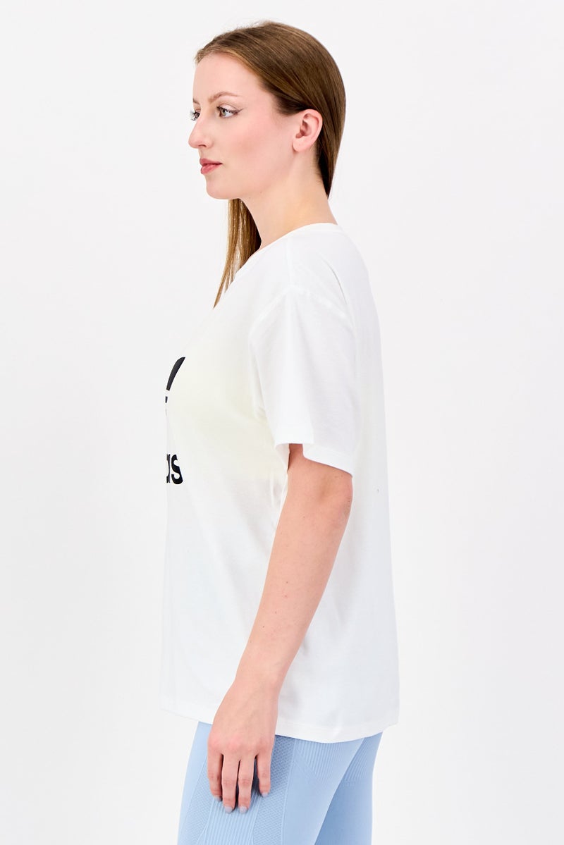 adidas Originals Women Sportswear Fit Short Sleeve Outdoor T-Shirt, White - Image 2