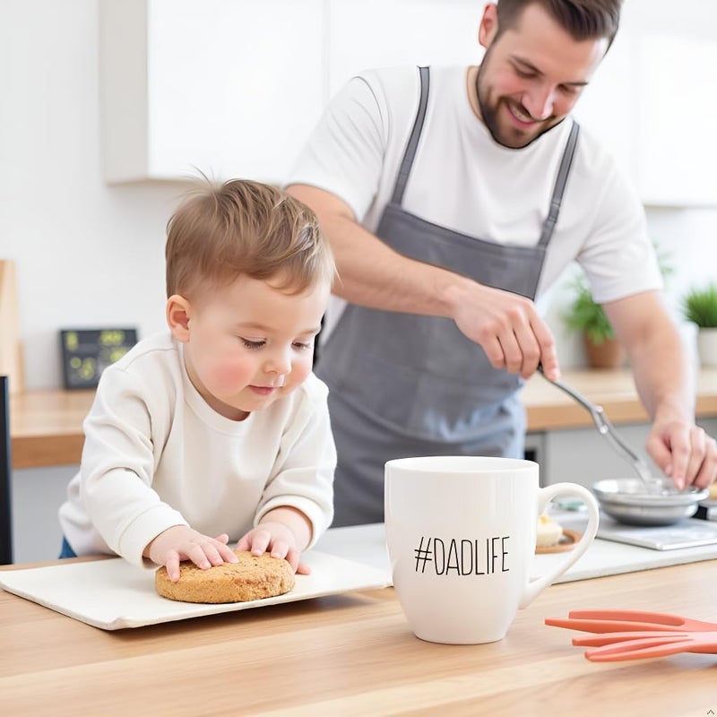 Pearhead #DadLife Mug, Father's Day Gifts For New Dads, Gift From Kids, Dishwasher and Microwave Safe, Large - Image 5