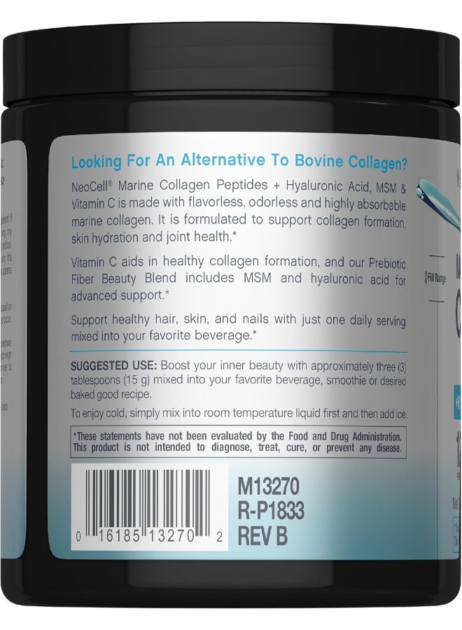 Neocell Marine Collagen Powder Unflavoured 200g | with Hyaluronic Acid, MSM & Vitamin C 200 | Support Healthy Hair - Skin - Nails - Joints | 12g Collagen - 15 Servings - Image 2