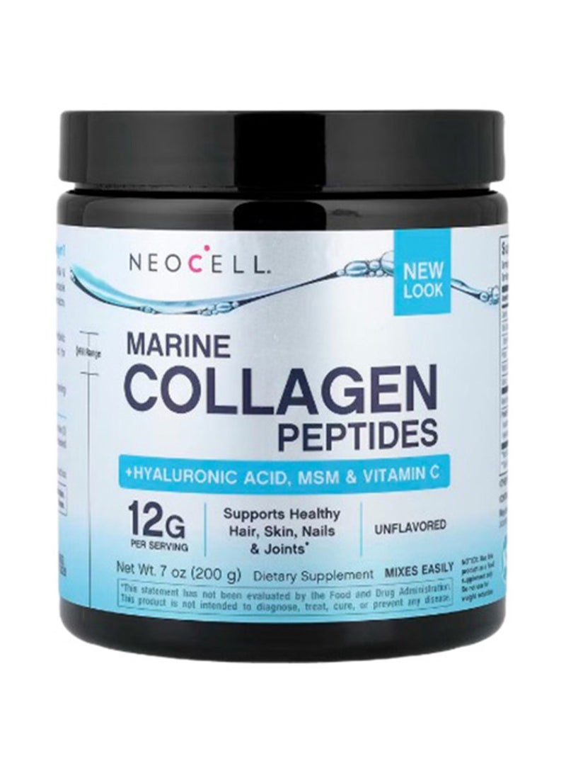 Neocell Marine Collagen Powder Unflavoured 200g | with Hyaluronic Acid, MSM & Vitamin C 200 | Support Healthy Hair - Skin - Nails - Joints | 12g Collagen - 15 Servings - Image 1