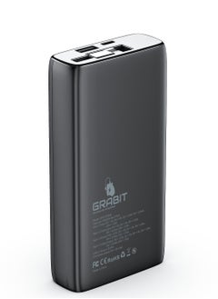 GRABIT Power Bank 20,000mAh 35W PD Power Station Fast & Reliable, Charge laptops, iPads, and smartphones with 35W PD fast charging and a 20,000mAh capacity. Features USB-A & USB-C ports, digital power indicator, and over-current protection. Includes built-in USB-C to USB-C cable. Compatible with MacBooks, iPads, Samsung, OnePlus, Xiaomi, Huawei, Google Pixel, iPhone, and more. Ideal for work, travel, and daily use.  - Image 4