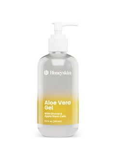 Honeyskin Organic Aloe Vera Gel 100% Pure For Skin Sunburn Relief & Face Moisturizer Extracted From Aloe Vera Plant With Manuka Honey Orchid & Apple Stem Cells Everyday Use 8 Fl Oz  - Image 1