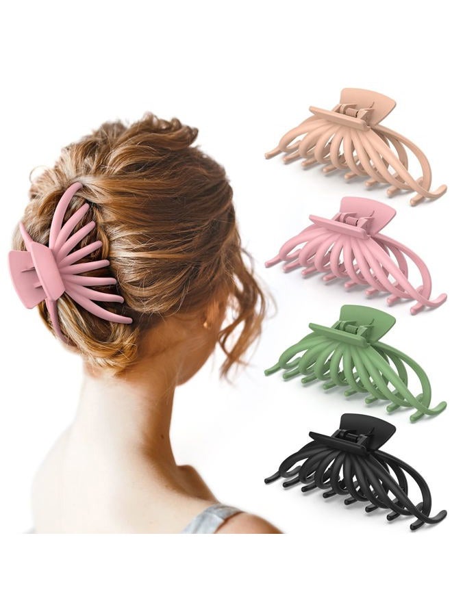 OPAUL Hair Clips for Women - OPAUL Matte Nonslip Large Hair Claw Clips for Thick and Thin Hair, 4.7 Inch Strong Hold Big Hair Clips Fashion Hair Styling Accessories Christmas Gifts for Women Girls - Image 1
