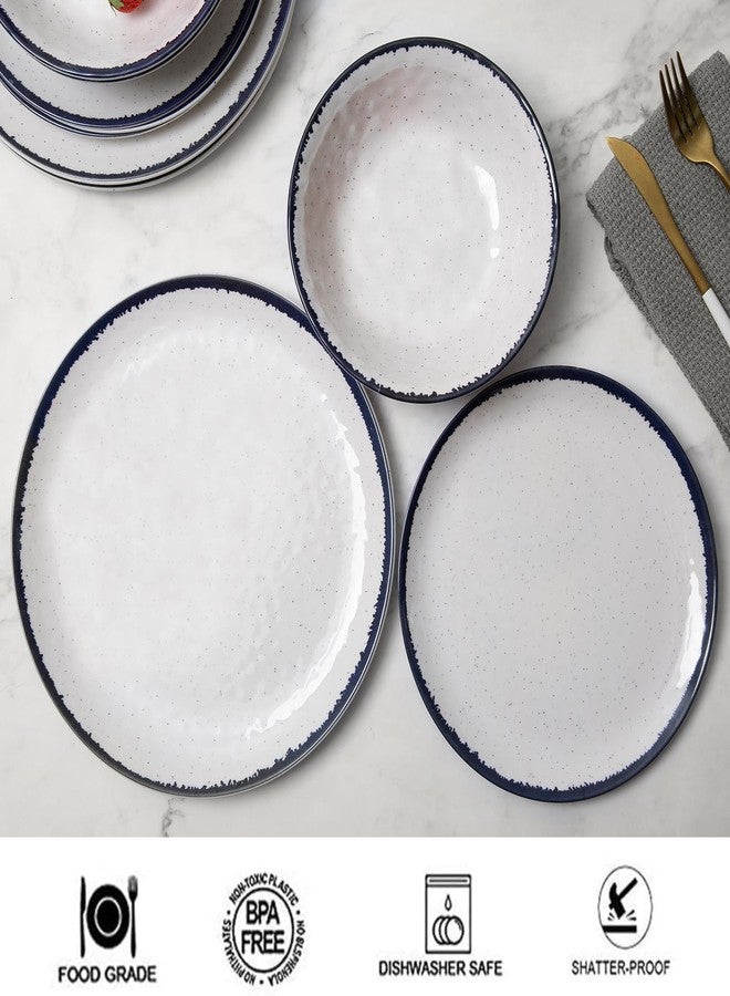 Gofunfun 12-Piece Melamine Dinnerware Set for 4 - Retro Speckled Pattern Plates & Bowls, Lightweight & Scratch Resistant, Indoor/Outdoor Use - Image 3
