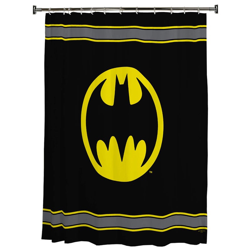 Warner Bros Batman Logo Microfiber Shower Curtain 70Inch by 72Inch