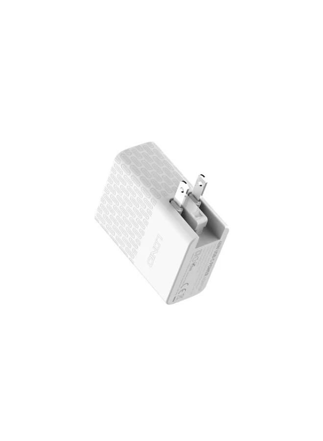 LDNIO A1405C High Quality Foldable-Plug Super Fast Charger 40W PD Port With Type-C To Lightning Cable - White Grey  - Image 3