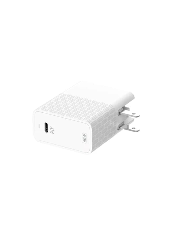 LDNIO A1405C High Quality Foldable-Plug Super Fast Charger 40W PD Port With Type-C To Lightning Cable - White Grey  - Image 2