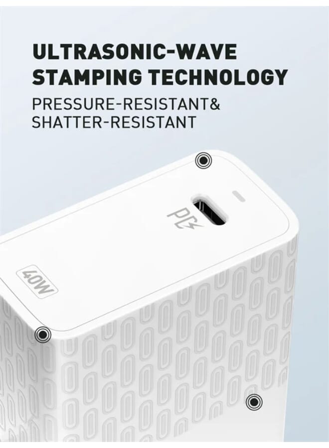 LDNIO A1405C High Quality Foldable-Plug Super Fast Charger 40W PD Port With Type-C To Lightning Cable - White Grey  - Image 4