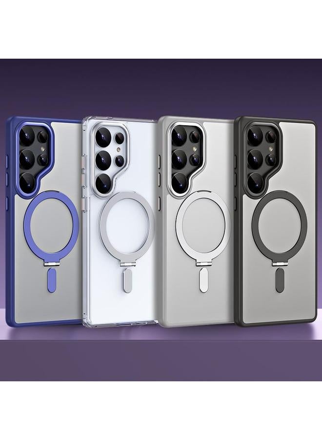 S-TOP Case For Samsung Galaxy S25 Ultra 5G MagSafe Airbag Shockproof Frosted Phone Case with Fold Holder - Image 2