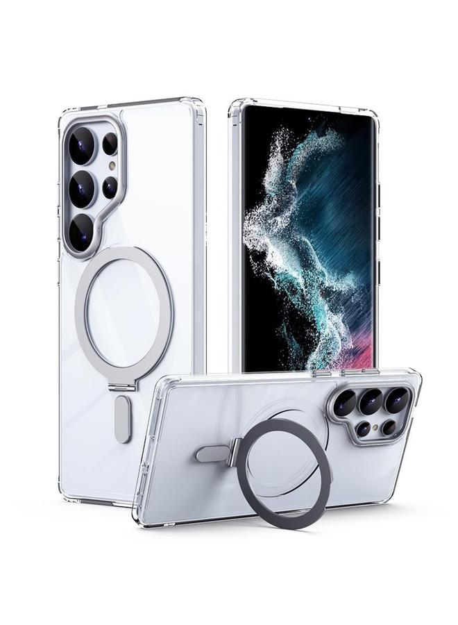 S-TOP Case For Samsung Galaxy S25 Ultra 5G MagSafe Airbag Shockproof Frosted Phone Case with Fold Holder - Image 1