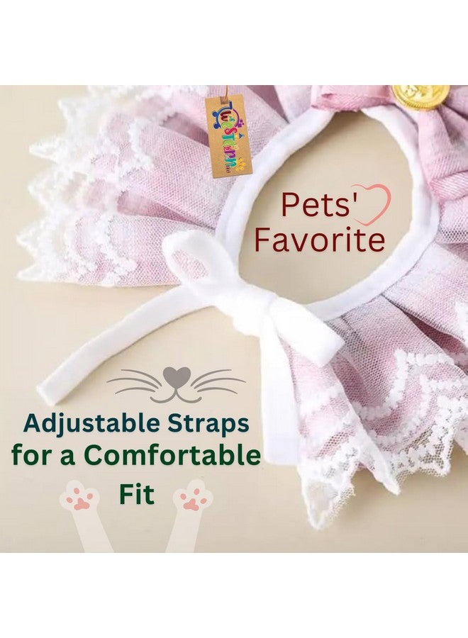 Western Era 'S Opulent Cat Couture: Elevate Your Cat'S Style With The Elegant Fabric Collar Featuring A Delicate Bow Accent, Perfect For Special Occasions, Photoshoots, And Events (Medium) - Image 2