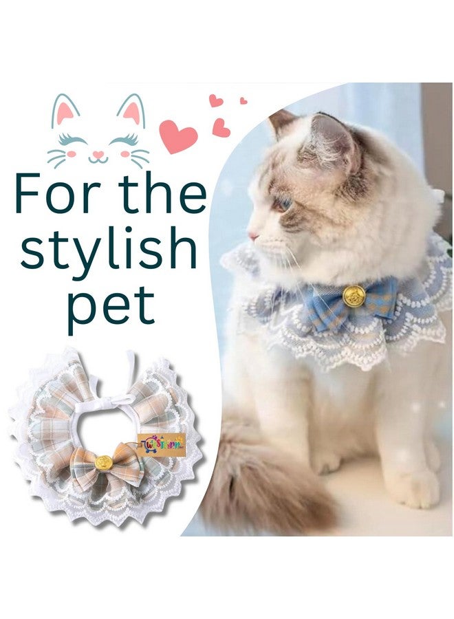 Western Era 'S Opulent Cat Couture: Elevate Your Cat'S Style With The Elegant Fabric Collar Featuring A Delicate Bow Accent, Perfect For Special Occasions, Photoshoots, And Events (Medium) - Image 4