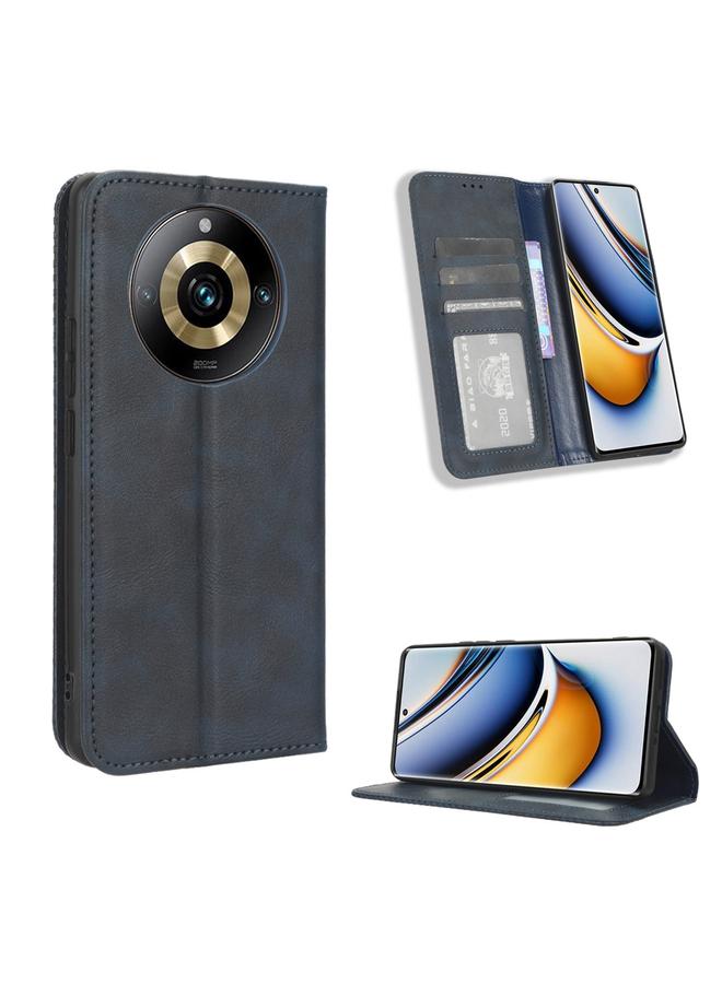 S-TOP Case For Realme 11 Pro / 11 Pro+ Magnetic Buckle Retro Texture Leather Phone Case - Image 1