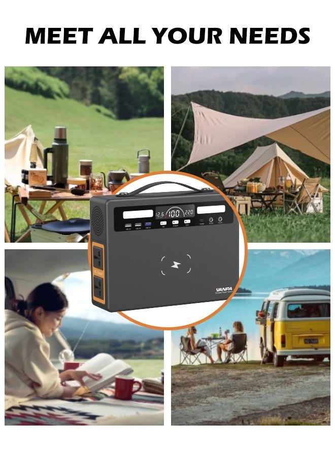 300W Portable Power Station, 200/300WH Portable Power, Large Capacity Lithium Battery Solar Generator Powerbank For Camping