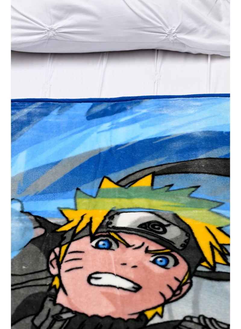 Naruto-B Raschel Blanket – Ultra-Soft, Lightweight 100% Polyester – Blue - Image 3
