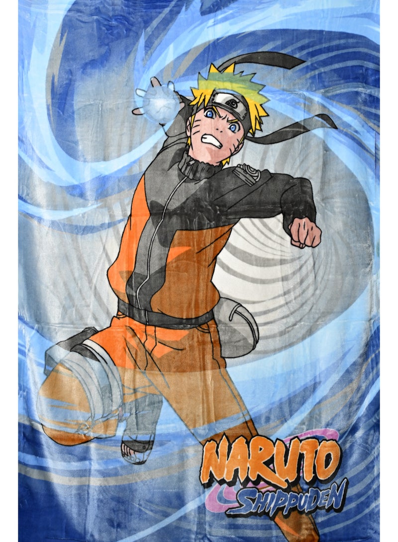 Naruto-B Raschel Blanket – Ultra-Soft, Lightweight 100% Polyester – Blue - Image 2