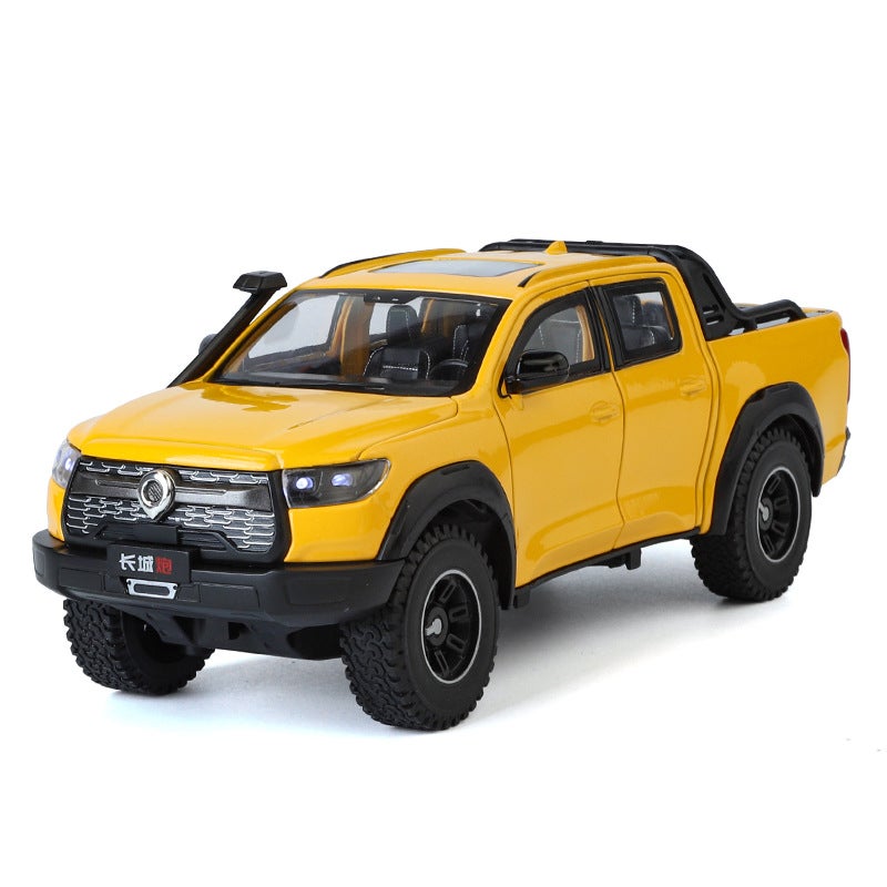 1:24 alloy series strong wheel simulation shock absorber car model acousto-optic return force multi-door fine collection ornaments Yellow - Image 1