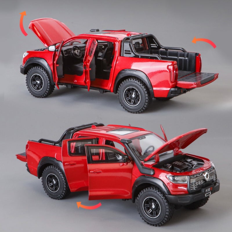 1:24 alloy series strong wheel simulation shock absorber car model acousto-optic return force multi-door fine collection ornaments Yellow - Image 3