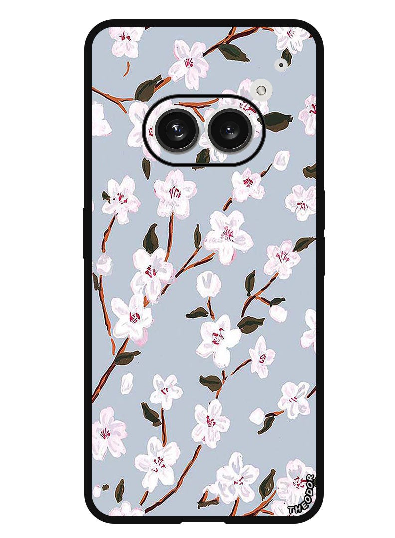Theodor Protective Case Anti Scratch Shock Proof Bumper Cover For Nothing Phone (2a) White Flower - Image 1