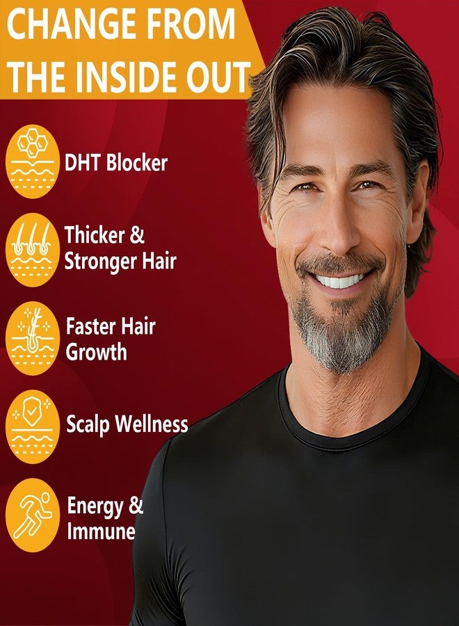 HevChay DHT Blocker for Men | Extra Strength Saw Palmetto & Biotin Hair Growth Supplement - Hair Growth Vitamins - Hair Regrowth - Natural Hair Loss Supplements for Men - Proprietary Herbal Blends,1 Pack - Image 3