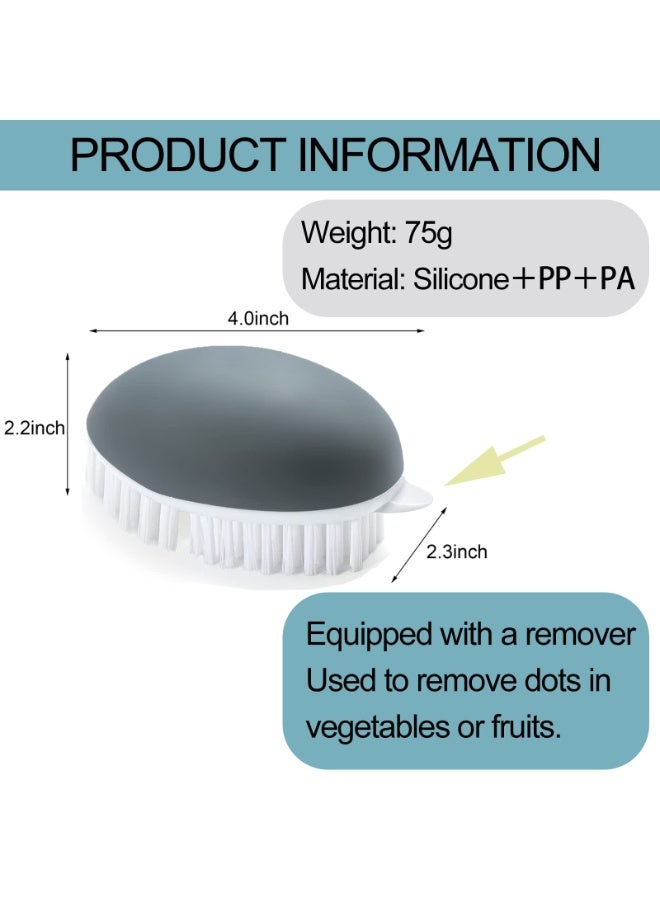 1 Pcs Vegetable and Fruit Cleaning Brush, Non-Slip Potato Scrubber Veggie Brush with Dots Remover - Image 2