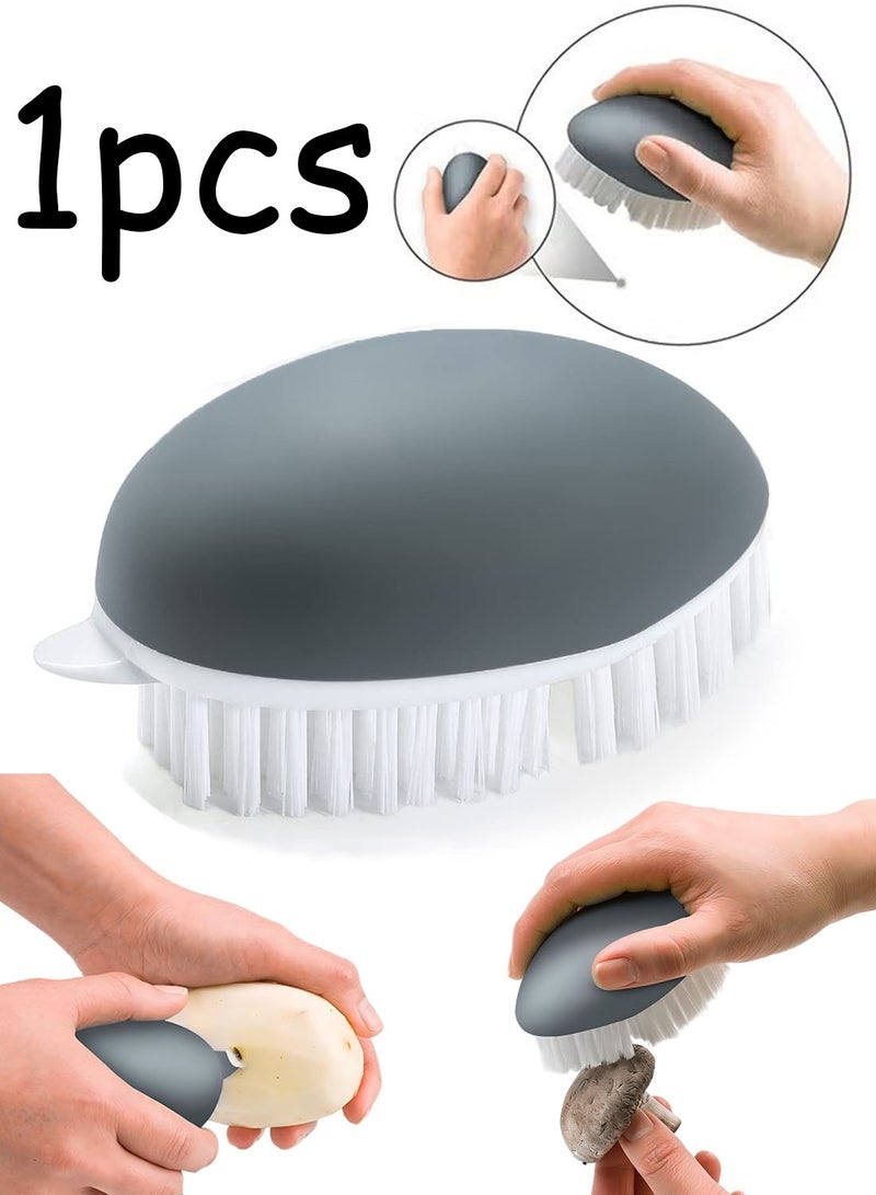 1 Pcs Vegetable and Fruit Cleaning Brush, Non-Slip Potato Scrubber Veggie Brush with Dots Remover - Image 1