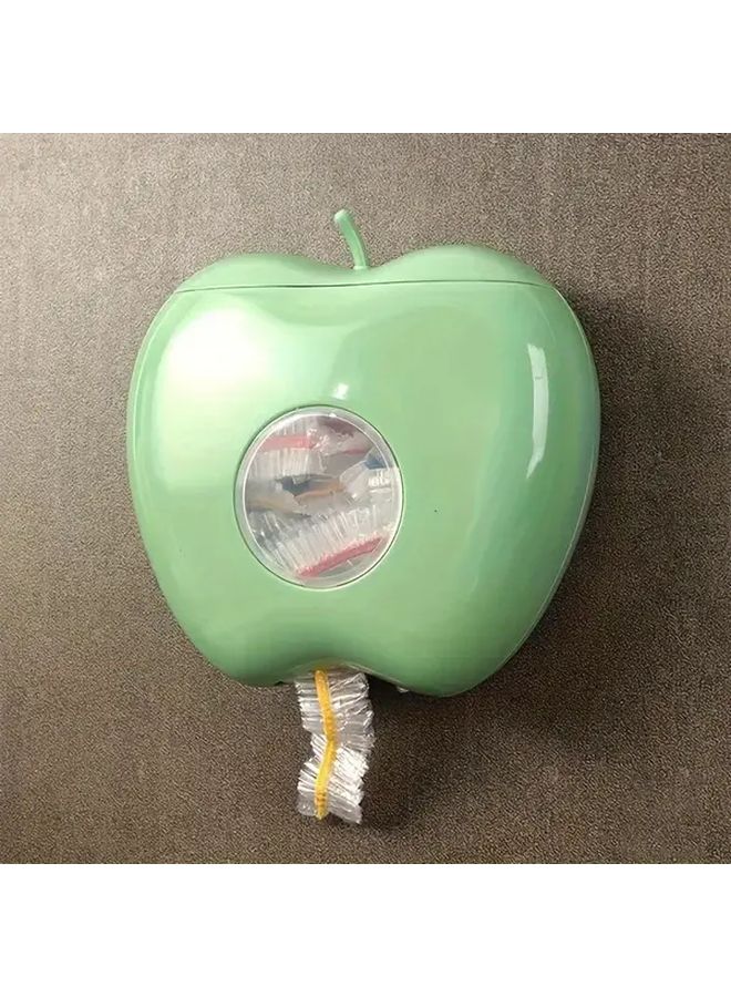 Grey Apple Shaped Wall Mounted Plastic Bag Dispenser Large Capacity Kitchen Bathroom Storage Box - Image 5