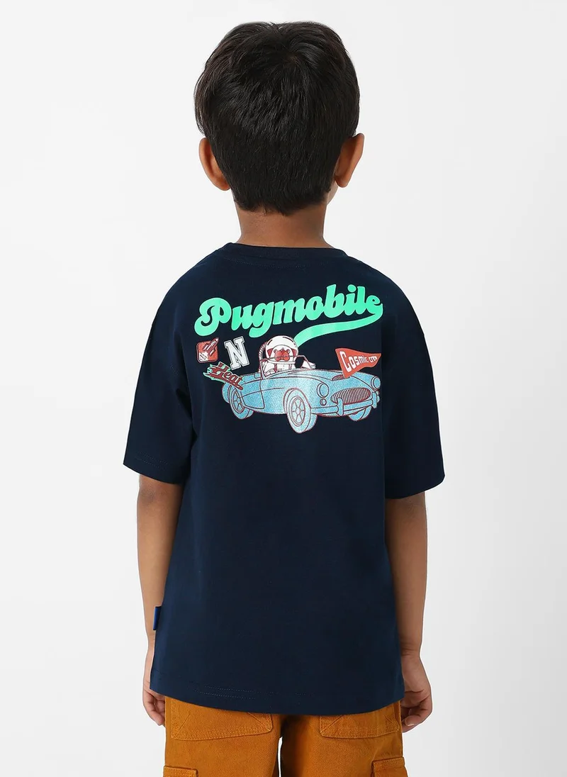 Nautinati Blue Nautinati Boys Cotton Pugmobile Print T-shirt for Men | Best Price UAE
