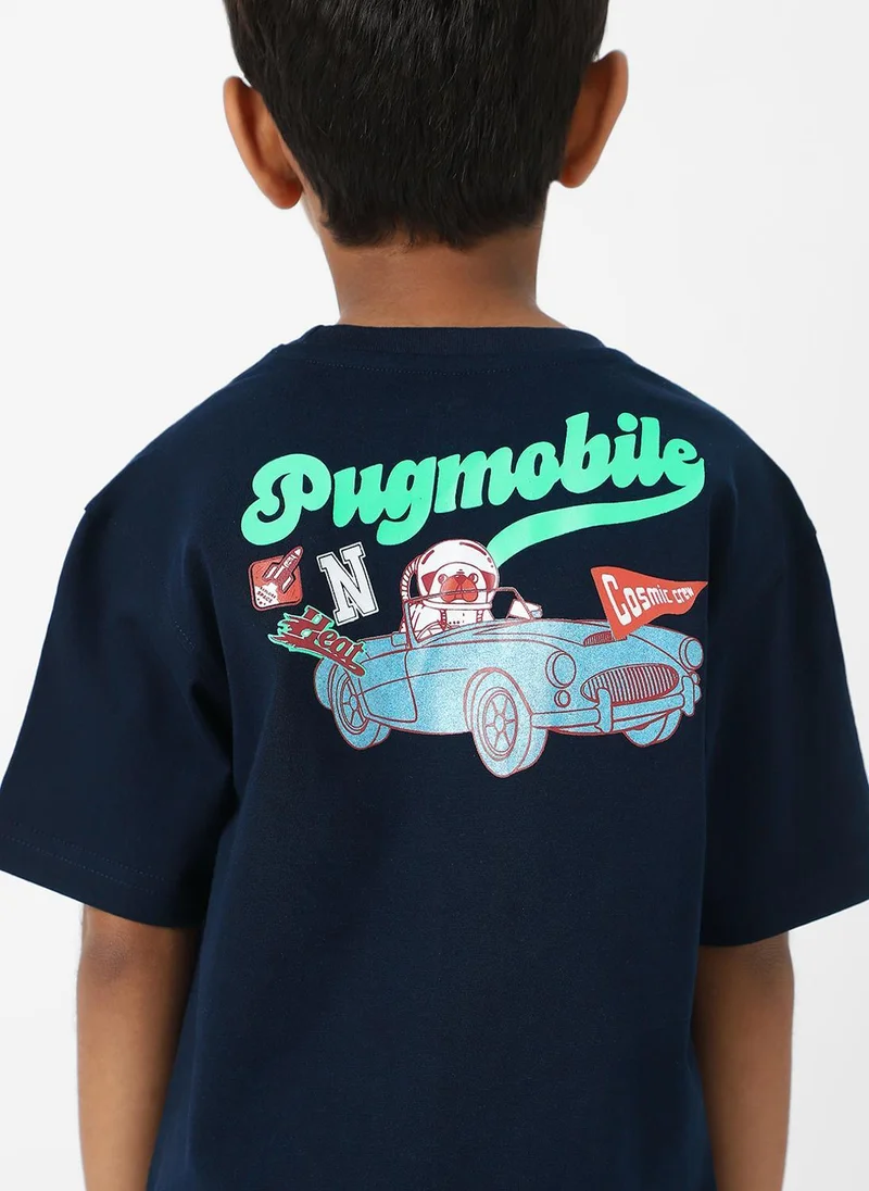 Nautinati Blue Nautinati Boys Cotton Pugmobile Print T-shirt for Men | Best Price UAE