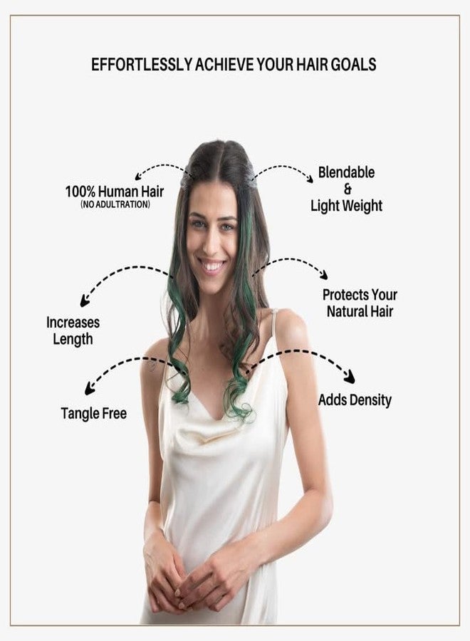 CHANDERKASH 2pcs, 18" Synthetic Hair Extension With Clips In Straight Streaks Extension for Womens - Image 5