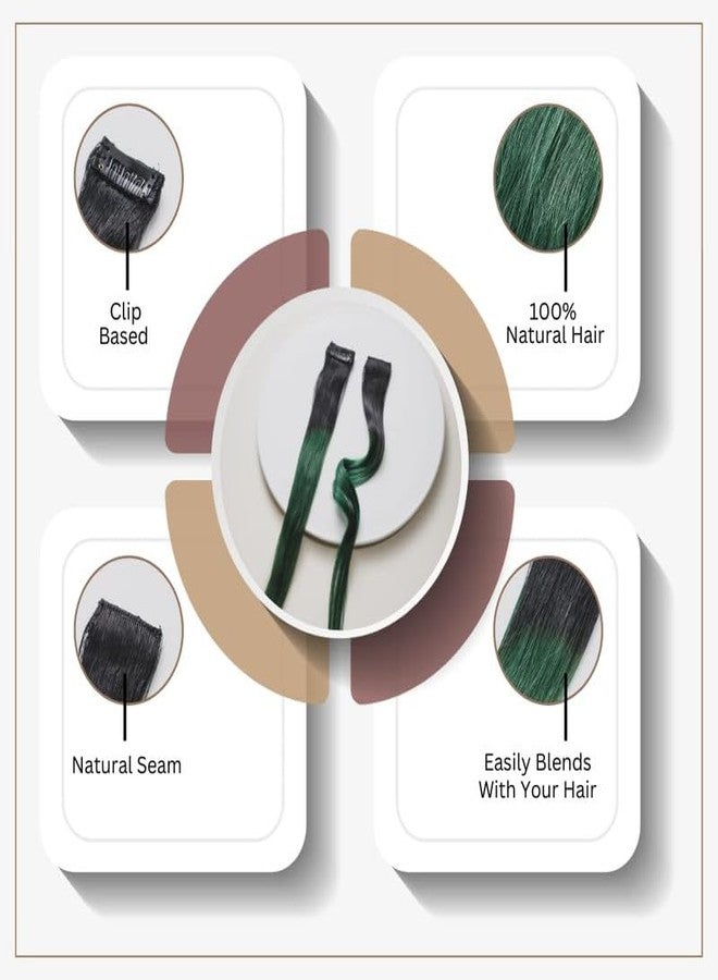 CHANDERKASH 2pcs, 18" Synthetic Hair Extension With Clips In Straight Streaks Extension for Womens - Image 4