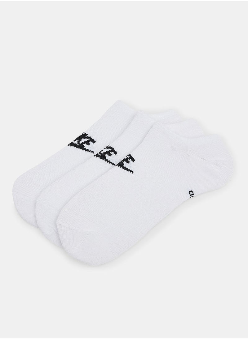 Nike Unisex Sportswear Everyday Essential No Show Socks (Pack of 3)  - Image 1