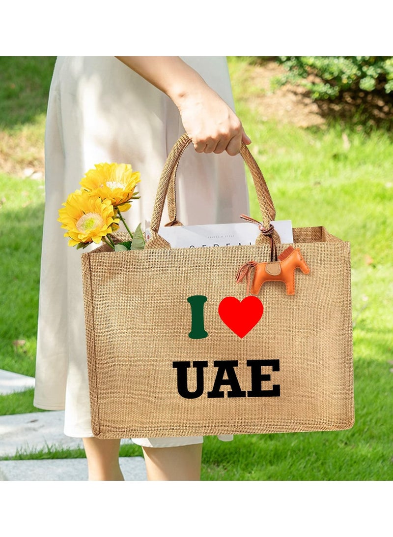 PRINTSHOP4ME UAE National Flag Day Design Printed Jute Bag-Reusable Eco-Friendly Tote For Groceries And More - Image 4