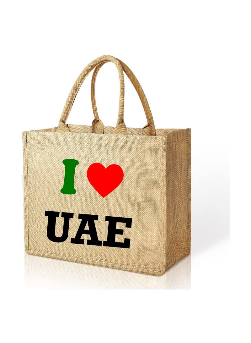 PRINTSHOP4ME UAE National Flag Day Design Printed Jute Bag-Reusable Eco-Friendly Tote For Groceries And More - Image 1