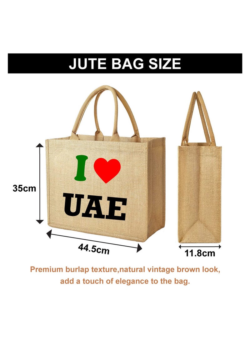 PRINTSHOP4ME UAE National Flag Day Design Printed Jute Bag-Reusable Eco-Friendly Tote For Groceries And More - Image 2