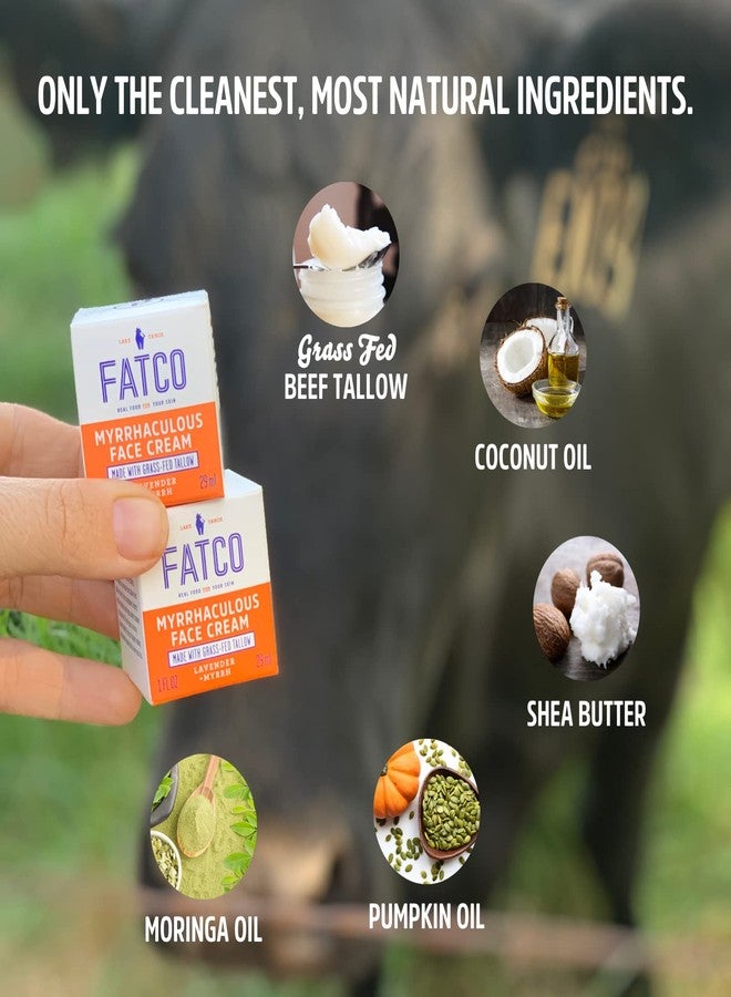 FATCO كريم الوجه المضاد للشيخوخة المرحيك من فاتكو - كريم مرطب مع دهن حيواني ومرّ - لافندر + مرّ (1 أونصة) - Image 2