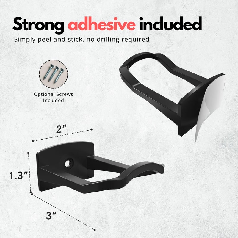 Modern JP Adhesive Cowboy Hat Hooks for Wall (6-Pack) â€“ 3-Inch Wall Mount for Secure Hold, Wide Brim Hat Organizer, Western Room Decor â€“ Black - Image 3