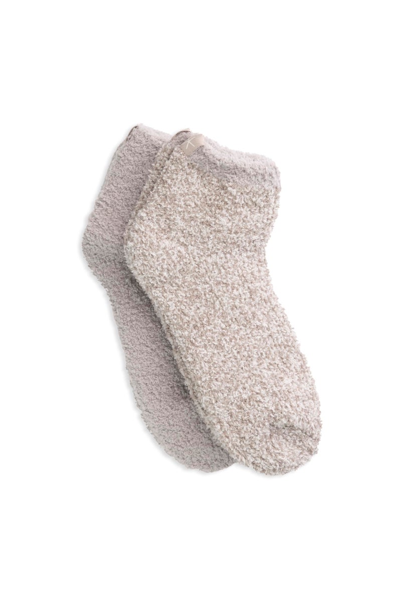 Barefoot Dreams CozyChic 2 Pair Tennis Sock Set, Set of 2, Oyster Multi