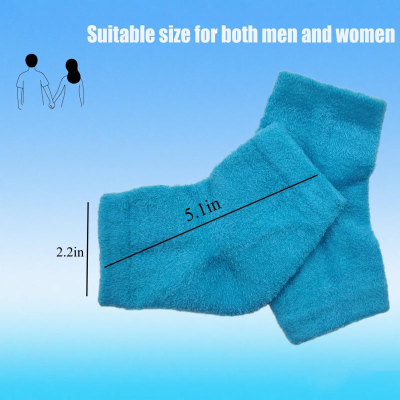 VDFZHL Castor Oil Pack Wrap for Foot, Castor Oil Moisturizing Heel Socks, for Plantar Fasciitis, Cracked Heels - Suitable for Overnight Moisturizing of Feet (Without Essential Oils) (Blue - 2 Pairs) - Image 4
