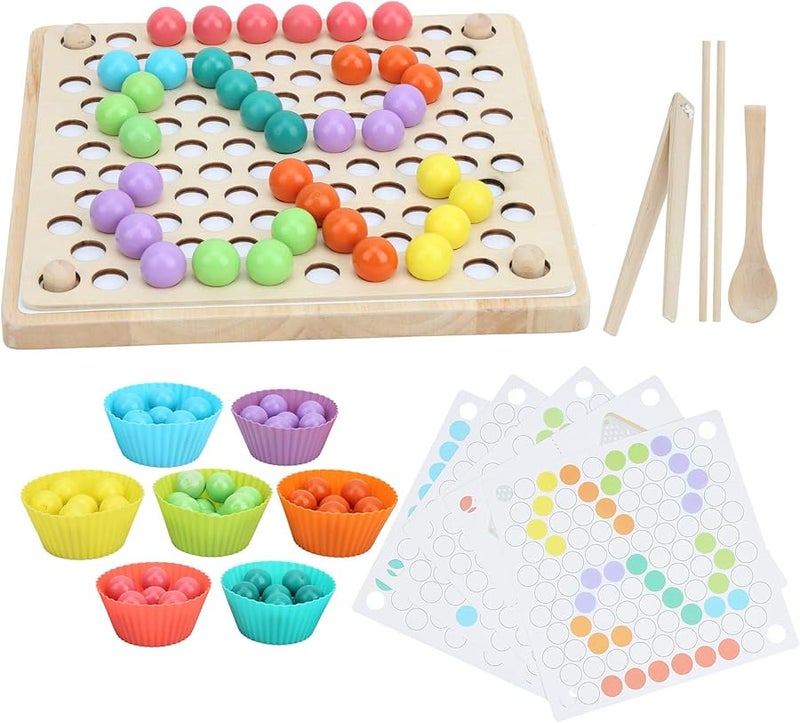 مجموعة حبات التدريب اليدوية من إفديت مقاس 1 ألعاب تعليمية للأطفال مع حامل خشبي - Image 4